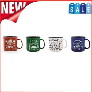 14 Oz 4 Pack Ceramic Mug Set Multicolor Coffee/tea Home Outdoor Microwave Safe - Picture 1 of 11