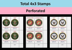 US 6003 6004 6005 Army Navy Marine Corps F plate block set LR 4x3 MNH 2025 - Picture 1 of 4