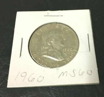 1960-P Franklin Half Dollar 90% Silver Content 1960 P Higher Grade AU Inven #520 - Image 1 of 2