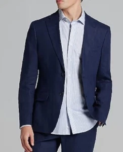 Tommy Hilfiger Anzugjacke Herren Blau Modern Fit Leinen Größe 52L dz7 - Bild 1 von 3