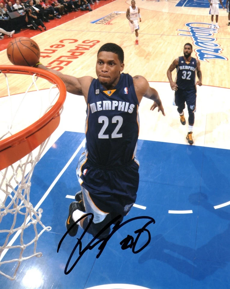 Foto firmada por Rudy Gay de los Memphis Grizzlies 8x10 certificado de autenticidad Foto 1 de 1