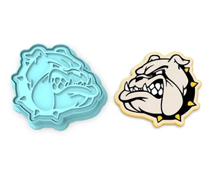Bulldog Cookie Cutter & Stamp | Pet Doggy Paw Animal Adoption Bone Dog Dogs - Picture 1 of 5
