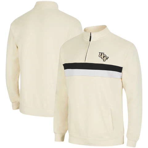 Men's Colosseum Cream UCF Knights Activities Quarter-Zip Jacket Cover