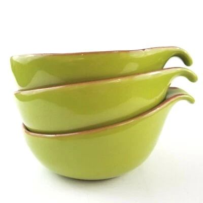 3 cuencos de inmersión de gres verde aguacate 3 Terracota Pier 1 Imports BOHO Foto 1 de 4