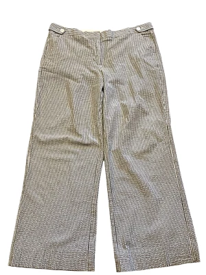 Isaac Mizrahi For Target Pant Womens 16 Grey Metallic Seersucker Stretch Flare - Image 1 of 4