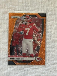 2024 Panini Prizm Football Harrison Butker Orange Lazer Prizm Card-#144 Chiefs - Picture 1 of 2