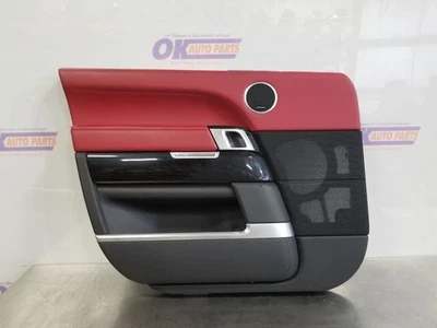 17 2017 RANGE ROVER AUTOBIOGRAPHY FRONT DOOR TRIM PANEL RED LEATHER LEFT DRIVER - Image 1 of 4
