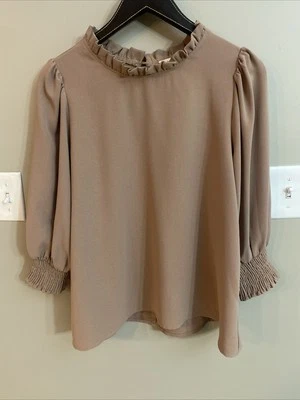 Blusa Jodifl Manga Linterna Volantes Cuello Azul Talla Mediana Foto 1 de 4