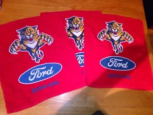 FLORIDA PANTHERS FORD RALLYE HANDTUCH * 18" X 15" * ROT * NHL HOCKEY TEAM * - Bild 1 von 3