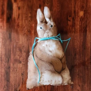Vintage Hase Kaninchen Plüsch Figur Mid Century Kissen Deko Stofftier Ostern - Bild 1 von 5