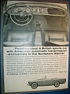 1964 Sunbeam Alpine convertible mid-size mag car ad- "Powerful idea!" - Picture 1 of 1