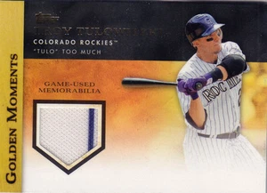 JERSEY TROY TULOWITZKI 2011 TOPPS GOLDEN MOMENTOS JUEGO USADO A RAYAS - Imagen 1 de 2