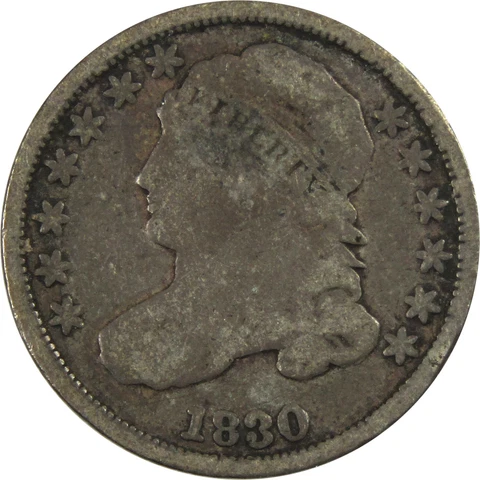 1830 Large 10C Capped Bust Dime G Good 89.24% Silver SKU:I7092 Cover