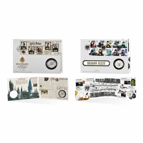 Royal Mail - Harry Potter - Two Silver Proof Medal Covers -  Only 1000 produced! Cover
