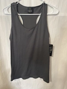 Coco Limon Women's Solid Ribbed Scoop Neck Tank Top  Gray  Size L NWT - Picture 1 of 3