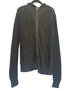 Guess Mens Black Cotton ZIP Front Hooded Sweater w/Pockets Size XL Extra Large - Picture 1 of 3