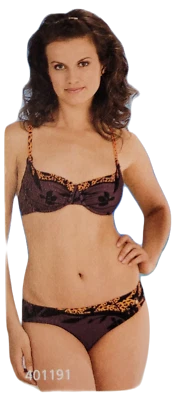 EVA Frauen Bademode Damen Bikini Bügel braun-schwarz-orange Cup D Gr. 38 - Bild 1 von 4