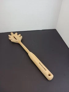 Kitchenaid Bamboo Brown Wood Pasta Slotted Serving Stirring Spoon Fork Spork - Picture 1 of 8