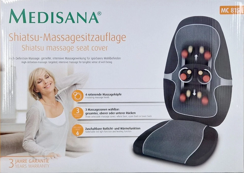 Medisana MC 815 Shiatsu-Massagesitzauflage - Schwarz/Grau (88916)