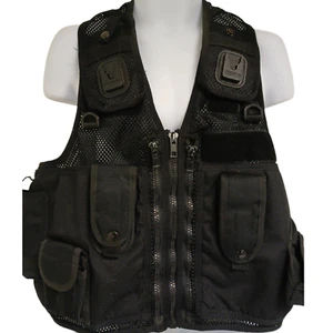 Tactical Vest Integrated Pouches Black Klickfast Docks Medium Security Ex Police - Picture 1 of 4