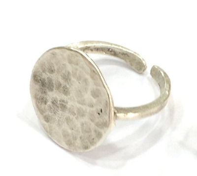 Round Ring Blank Setting Base Bezel Cabochon Antique Silver Plated Brass G5022 • 2.82€