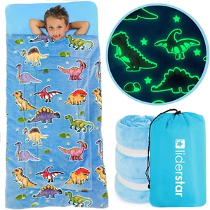 Kids Sleeping Bag for Boys Girls – Glow in the Dark Sleeping Bags Kids Aged 2-12 - Picture 1 of 6