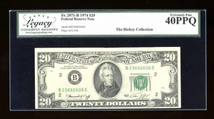 DBR 1974 $20 FRN New York Fr. 2071-B Legacy XF-40 PPQ Serial B23682606E - Picture 1 of 2