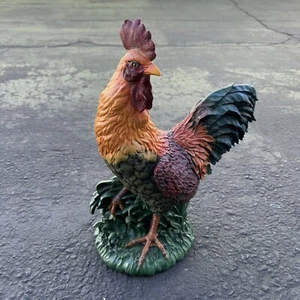 Scultura gallo colorato grande metà secolo ottime condizioni (wm) - Foto 1 di 7