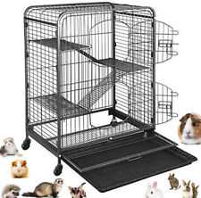 37" Large 4-Floor Guinea Pig Ferret Rabbit Chinchilla Squirrel Hutch Wheels Cage