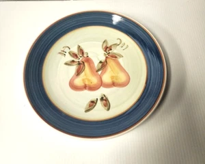 Gibson Hand Painted Pear Blue Rim 7 1/4 Inch Plate - Picture 1 of 4