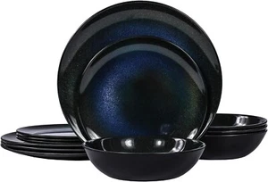 Melamine Dinnerware Set 12Pcs Unbreakable Dinner Plates and Bowls Set for 4 BPA - Picture 1 of 12