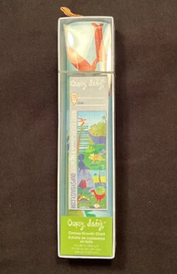 Kids Growth Chart, Wall Ruler Wood Frame Fabric Canvas Removable Dinosaur 12x42 - Picture 1 of 4
