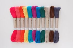 Japanese Olympus Sashiko Thread 11 New Colour Trial Set 20m Cotton Japan