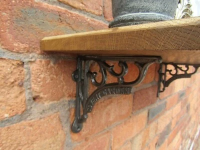 PAIR of 8" COVENT GARDEN Cast iron antique Rustic vintage shelf brackets AI - Image 1 of 2
