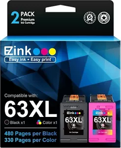 E-Z Ink Remanufactured Ink 63 Cartridge Replacement for HP 63XL 63 XL Ink to use - Picture 1 of 6
