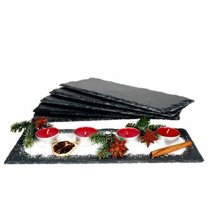 6x Schieferplatten 11x30cm Untersetzer Deko-Teller Servier-Platte Naturschiefer - Bild 1 von 5
