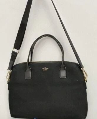 Bolsa de ombro Kate Spade preta para laptop com alças superiores e alça transversal - Imagem 1 de 4