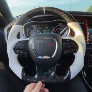 Real Carbon Fiber Steering Wheel For Jeep Grand Cherokee SRT Trackhawk 2014-2024 - Picture 1 of 6
