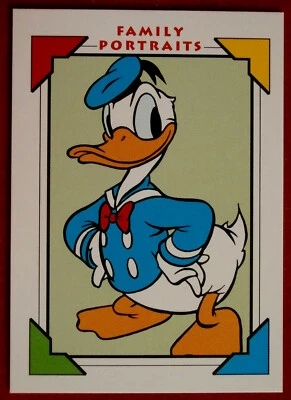 Disney COLLECTOR CARDS - Card #104 - DONALD'S PORTRAIT AND BIOGRAPHY, IMPEL 1991 - Image 1 of 2