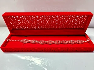 Bracelet White Gold Filled Round Ruby Created Gemstone Jewellery/9.4 Inches/UK/S - Picture 1 of 6