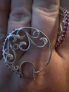 NWT 925 Sterling Silver Montepuez Ruby Hoop Earrings - Picture 1 of 6