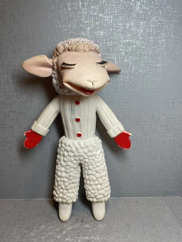 Vintage LAMB CHOP Shari Lewis Rubber Toy Alan Jay Clarolyte Rubber Toy 1962 Cover