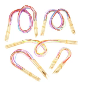 18 Pack Bamboo Knitting Needles Multicolor DIY Sewing Tools 40-120cm Dia.2-10mm - Picture 1 of 13