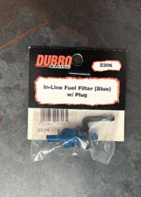 B6 Du-Bro гоночный рядный топливный фильтр (синий) со штепсельной вилкой 2306 новый из старых запасов - Изображение 1 из 2