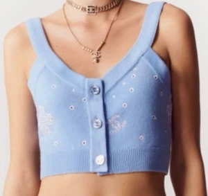 CHANEL 2023 SPRING/SUMMER CASHMERE CROP TOP (SIZE 38/US4) - Picture 1 of 9