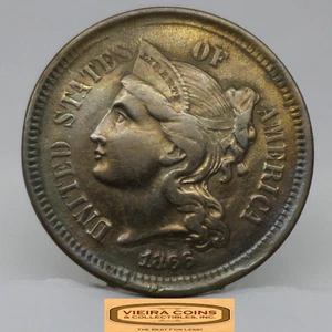 1866 Three-Cent Piece, 3 Cents Nickel - #C50162NQ - Picture 1 of 2