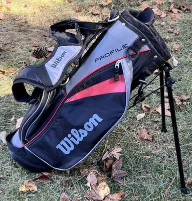 Wilson Profile Junior Jr. Kids Golf Bag Red Black Stand Bag Strap 4 Way 25” - Image 1 of 4