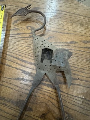 "Soporte de luz de té de 22"" de metal hecho a mano decoración del oeste de Texas mesa antiguo" Foto 1 de 4