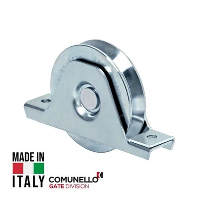 RUOTA CON SUPPORTO PER CANCELLO SCORREVOLE GOLA A V CON CUSCINETTO  - Immagine 1 di 3