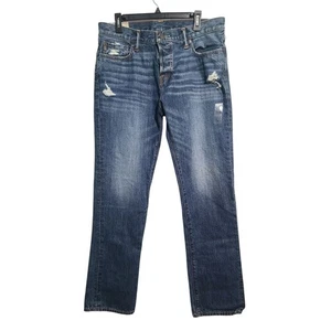 Jeans Abercrombie & Fitch slim dritti invecchiati taglia 34x32 nuovi con etichetta - Foto 1 di 6